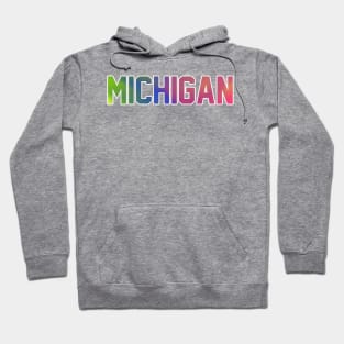 Michigan tie Dye State Letters Hoodie